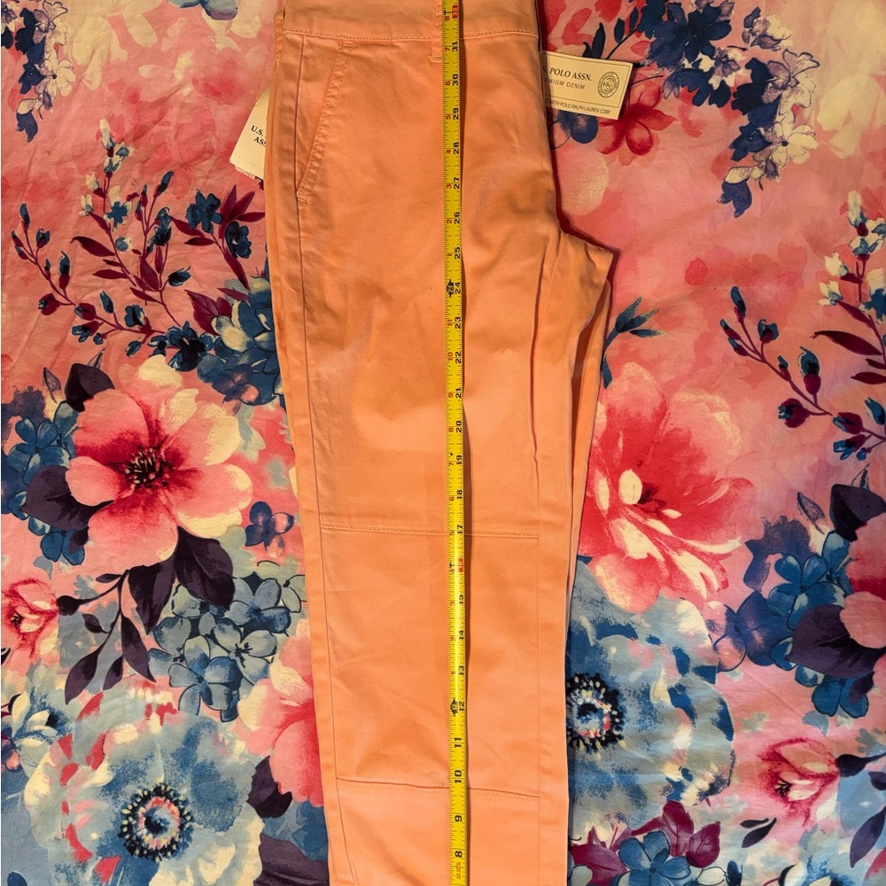 U.S. Polo Assn. Peach Chino Crop Pants.  Color: PMPK